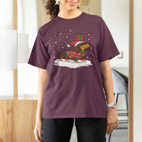 Christmas Dachshund T Shirt For Women Funny Weiner Santa Hat Xmas Dog Puppy Lover - Wonder Print Shop
