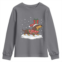 Christmas Dachshund Youth Sweatshirt Funny Weiner Santa Hat Xmas Dog Puppy Lover - Wonder Print Shop