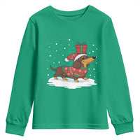 Christmas Dachshund Youth Sweatshirt Funny Weiner Santa Hat Xmas Dog Puppy Lover - Wonder Print Shop