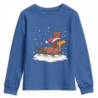 Christmas Dachshund Youth Sweatshirt Funny Weiner Santa Hat Xmas Dog Puppy Lover - Wonder Print Shop