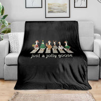 Just A Jolly Goose Throw Blanket Funny Christmas Duck Meme - Wonder Print Shop