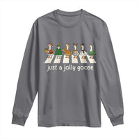 Just A Jolly Goose Long Sleeve Shirt Funny Christmas Duck Meme - Wonder Print Shop