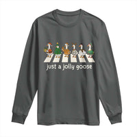 Just A Jolly Goose Long Sleeve Shirt Funny Christmas Duck Meme - Wonder Print Shop