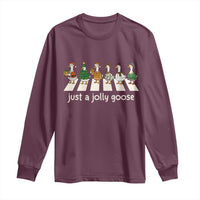 Just A Jolly Goose Long Sleeve Shirt Funny Christmas Duck Meme - Wonder Print Shop