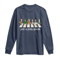 Just A Jolly Goose Long Sleeve Shirt Funny Christmas Duck Meme - Wonder Print Shop