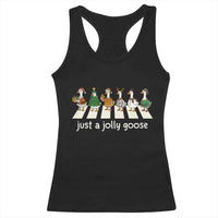 Just A Jolly Goose Racerback Tank Top Funny Christmas Duck Meme - Wonder Print Shop