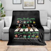 Festive Goose On The Loose Christmas Throw Blanket Cute Xmas Duck Silly Gooses Coquette Bow - Wonder Print Shop