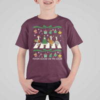 Festive Goose On The Loose Christmas T Shirt For Kid Cute Xmas Duck Silly Gooses Coquette Bow - Wonder Print Shop