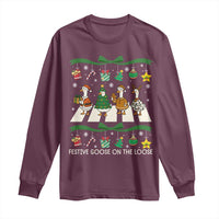 Festive Goose On The Loose Christmas Long Sleeve Shirt Cute Xmas Duck Silly Gooses Coquette Bow - Wonder Print Shop