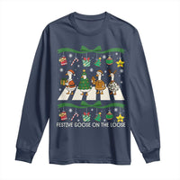 Festive Goose On The Loose Christmas Long Sleeve Shirt Cute Xmas Duck Silly Gooses Coquette Bow - Wonder Print Shop