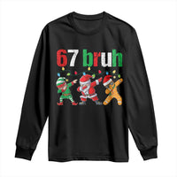 67 Christmas Long Sleeve Shirt Funny Six Seven Bruh Dabbing Santa Meme Pajamas - Wonder Print Shop