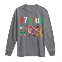 67 Christmas Long Sleeve Shirt Funny Six Seven Bruh Dabbing Santa Meme Pajamas - Wonder Print Shop