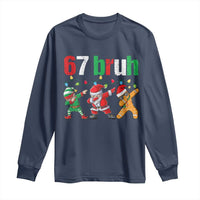67 Christmas Long Sleeve Shirt Funny Six Seven Bruh Dabbing Santa Meme Pajamas - Wonder Print Shop