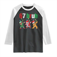 67 Christmas Raglan Shirt Funny Six Seven Bruh Dabbing Santa Meme Pajamas - Wonder Print Shop