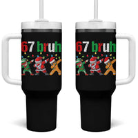 67 Christmas Tumbler With Handle Funny Six Seven Bruh Dabbing Santa Meme Pajamas - Wonder Print Shop