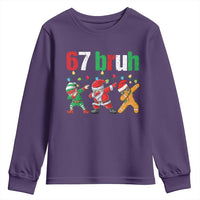 67 Christmas Youth Sweatshirt Funny Six Seven Bruh Dabbing Santa Meme Pajamas - Wonder Print Shop