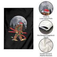 Santa Bigfoot Christmas Garden Flag Funny Sasquatch Skiing Snowboard Ski Lover Skier - Wonder Print Shop