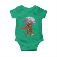 Santa Bigfoot Christmas Baby Onesie Funny Sasquatch Skiing Snowboard Ski Lover Skier - Wonder Print Shop