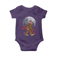 Santa Bigfoot Christmas Baby Onesie Funny Sasquatch Skiing Snowboard Ski Lover Skier - Wonder Print Shop