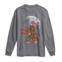 Santa Bigfoot Christmas Long Sleeve Shirt Funny Sasquatch Skiing Snowboard Ski Lover Skier - Wonder Print Shop