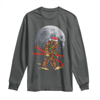 Santa Bigfoot Christmas Long Sleeve Shirt Funny Sasquatch Skiing Snowboard Ski Lover Skier - Wonder Print Shop