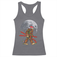 Santa Bigfoot Christmas Racerback Tank Top Funny Sasquatch Skiing Snowboard Ski Lover Skier - Wonder Print Shop