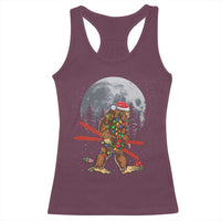 Santa Bigfoot Christmas Racerback Tank Top Funny Sasquatch Skiing Snowboard Ski Lover Skier - Wonder Print Shop
