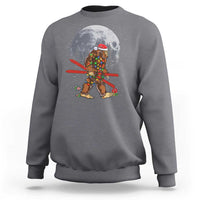 Santa Bigfoot Christmas Sweatshirt Funny Sasquatch Skiing Snowboard Ski Lover Skier - Wonder Print Shop