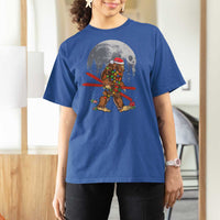 Santa Bigfoot Christmas T Shirt For Women Funny Sasquatch Skiing Snowboard Ski Lover Skier - Wonder Print Shop