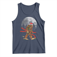 Santa Bigfoot Christmas Tank Top Funny Sasquatch Skiing Snowboard Ski Lover Skier - Wonder Print Shop