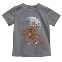 Santa Bigfoot Christmas Toddler T Shirt Funny Sasquatch Skiing Snowboard Ski Lover Skier - Wonder Print Shop