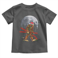 Santa Bigfoot Christmas Toddler T Shirt Funny Sasquatch Skiing Snowboard Ski Lover Skier - Wonder Print Shop