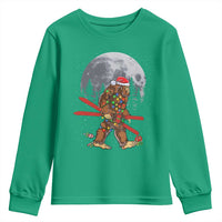 Santa Bigfoot Christmas Youth Sweatshirt Funny Sasquatch Skiing Snowboard Ski Lover Skier - Wonder Print Shop