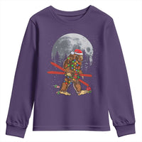 Santa Bigfoot Christmas Youth Sweatshirt Funny Sasquatch Skiing Snowboard Ski Lover Skier - Wonder Print Shop