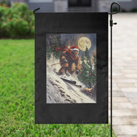 Christmas Bigfoot Skiing Garden Flag Funny Santa Sasquatch Snowboard Ski Lover Skier - Wonder Print Shop