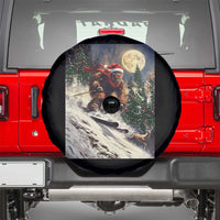 Christmas Bigfoot Skiing Spare Tire Cover Funny Santa Sasquatch Snowboard Ski Lover Skier - Wonder Print Shop