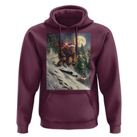 Christmas Bigfoot Skiing Hoodie Funny Santa Sasquatch Snowboard Ski Lover Skier - Wonder Print Shop