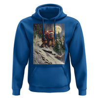 Christmas Bigfoot Skiing Hoodie Funny Santa Sasquatch Snowboard Ski Lover Skier - Wonder Print Shop