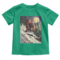 Christmas Bigfoot Skiing Toddler T Shirt Funny Santa Sasquatch Snowboard Ski Lover Skier - Wonder Print Shop