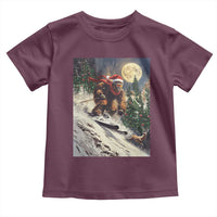 Christmas Bigfoot Skiing Toddler T Shirt Funny Santa Sasquatch Snowboard Ski Lover Skier - Wonder Print Shop