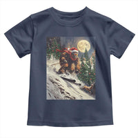 Christmas Bigfoot Skiing Toddler T Shirt Funny Santa Sasquatch Snowboard Ski Lover Skier - Wonder Print Shop