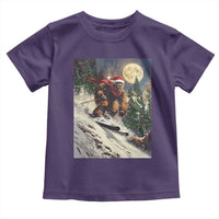 Christmas Bigfoot Skiing Toddler T Shirt Funny Santa Sasquatch Snowboard Ski Lover Skier - Wonder Print Shop