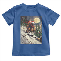 Christmas Bigfoot Skiing Toddler T Shirt Funny Santa Sasquatch Snowboard Ski Lover Skier - Wonder Print Shop