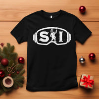 Bigfoot Skiing T Shirt Sasquatch Goggles Skiing Snow Ski Lover Skier - Wonder Print Shop