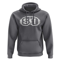 Bigfoot Skiing Hoodie Sasquatch Goggles Skiing Snow Ski Lover Skier - Wonder Print Shop