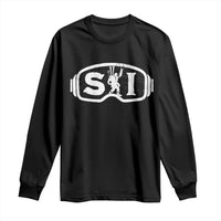 Bigfoot Skiing Long Sleeve Shirt Sasquatch Goggles Skiing Snow Ski Lover Skier - Wonder Print Shop