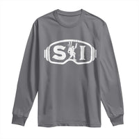 Bigfoot Skiing Long Sleeve Shirt Sasquatch Goggles Skiing Snow Ski Lover Skier - Wonder Print Shop