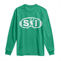 Bigfoot Skiing Long Sleeve Shirt Sasquatch Goggles Skiing Snow Ski Lover Skier - Wonder Print Shop