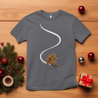 Bigfoot Skiing T Shirt Funny Sasquatch Ski Lover Mountain Skier Winter Sports - Wonder Print Shop