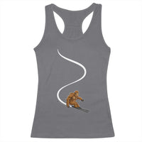 Bigfoot Skiing Racerback Tank Top Funny Sasquatch Ski Lover Mountain Skier Winter Sports - Wonder Print Shop